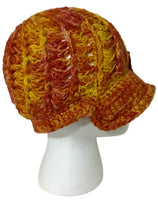 THE BEEDANCE HAT, handmade alpaca yarn, woman size, beanie with bill, Xmas gift, winter hat, stocking stuffer, made in USA