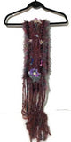Fiber art, knit scarf, woman's size, alpaca fiber, rust-brown-hollyberry color, THE ROMANCE SCARF,