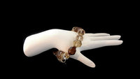 Beaded bracelet, rondelle crystal beads with rhinestones, boho chic, stretch bracelet, The amber bracelet, The Elaini Arthur bracelet collection