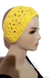 Handmade crochet headband, yellow cotton headband, women size, The sunflower headband