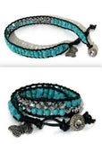 Handmade bohemian macrame bracelet, wrap bracelet, turquoise raw stones, The turquoise bracelet