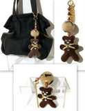 Bear handbag charm, handmade purse embellishment, keyring, The brown teddy bear handbag charm