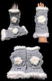 The silver blue alpaca fingerless gloves, fingerless gloves, women's fingerless gloves, crochet fingerless gloves, handmade fingerless gloves,