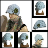 The Green Aqua Alpaca Hat, crochet beanie, woman's size,  gift for her, winter wear