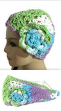 Crochet cotton headband, handmade headband, The spring garden headband