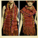 THE BIRD OF PARADISE SCARF, Handmade alpaca woven scarf, woman size, Xmas gift, winter scarf, made in USA