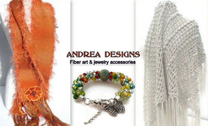 In ANDREA DESIGNS you will find FIBER ART DESIGNS & HANDMADE JEWELRY, made with classic tools! 