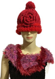 THE RED ALPACA HAT, handmade, crochet, alpaca yarn, woman size, made in USA