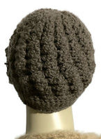 THE BROWN ALPACA HAT, handmade, crochet beanie, Peruvian alpaca fiber, winter hat, woman size, Xmas gift, winter season,