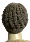 THE BROWN ALPACA HAT, handmade, crochet beanie, Peruvian alpaca fiber, winter hat, woman size, Xmas gift, winter season,