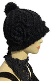 THE BLACK ALPACA HAT, handmade crocheted hat, 100% baby alpaca, stocking stuffer, woman size, winter hat, beanie without a brim, made in USA, Xmas gift