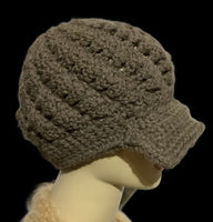 THE BROWN ALPACA HAT, handmade, crochet beanie, Peruvian alpaca fiber, winter hat, woman size, Xmas gift, winter season,