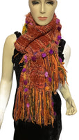 THE BIRD OF PARADISE SCARF, Handmade alpaca woven scarf, woman size, Xmas gift, winter scarf, made in USA