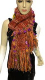 THE BIRD OF PARADISE SCARF, Handmade alpaca woven scarf, woman size, Xmas gift, winter scarf, made in USA