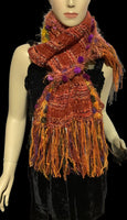 THE BIRD OF PARADISE SCARF, Handmade alpaca woven scarf, woman size, Xmas gift, winter scarf, made in USA