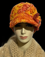 THE BEEDANCE HAT, handmade alpaca yarn, woman size, beanie with bill, Xmas gift, winter hat, stocking stuffer, made in USA
