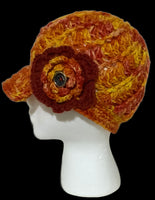 THE BEEDANCE HAT, handmade alpaca yarn, woman size, beanie with bill, Xmas gift, winter hat, stocking stuffer, made in USA