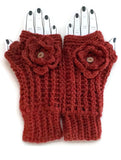 THE BRICK FINGERLESS GLOVES, handmade crochet alpaca fingerless gloves, size 8, woman size.