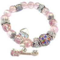 Boho chic,  pink beaded bracelet, stretch bracelet, The pink bracelet, The Elaini Arthur bracelet collection