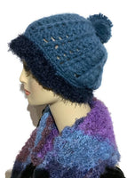 THE BLUE ALPACA HAT, crochet blue beanie alpaca hat, woman's size 23.5, for cold weather, for her, Christmas gift