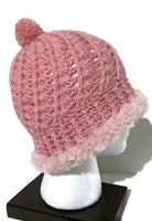 THE PINK CROCHET ALPACA HAT, crochet pink  beanie alpaca hat, woman's size, for cold weather,