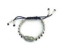 Handmade macrame bracelet, black nylon cord, The shadow bracelet