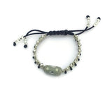 Handmade macrame bracelet, black nylon cord, The shadow bracelet