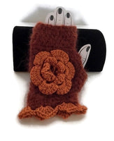 THE ORANGE ALPACA FINGERLESS GLOVES, crochet fingerless gloves, woman's size,  gift for her, winter wear,