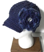 Royal blue hat, woman's size, THE ROYAL BLUE CROCHET HAT, holiday gift, for her, ready to ship