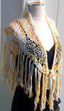 Knit handmade cotton shawl, The Sunny Days shawl, woman's shawl