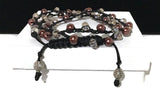 Braided beaded Macrame bracelet, triple wrap, wear it as a necklace, Boho-chic, adjustable clasp, THE TOPAZ WRAP BRACELET