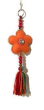 Flower keyring charm, key fob, zipper pull charm, handmade handbag decoration, The orange flower keyring-zipper pull charm