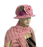 Cloche hat, crochet hat, handmade hat, women's hat, The pink cloche hat, pink acrylic yarn