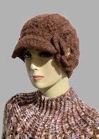 THE WINE AND GOLD BROWN ALPACA HAT, crochet beanie, woman's size, for cold weather, Christmas gift,