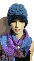 THE BLUE ALPACA HAT, crochet blue beanie alpaca hat, woman's size 23.5, for cold weather, for her, Christmas gift