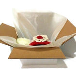 Ready to ship, womens wool hat, felted hat for women, The Andrea's hat, cloche hat, women size, red and cream hat,