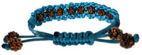 Macrame bracelet, the dark amber shambala bracelet, blue nylon cord, boho chic.