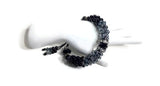 The Onyx beaded bracelet, chunky bracelet, black beads Kumihimo wristlet, woman size, Boho-style, macrame clasp