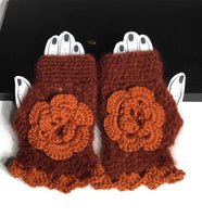 THE ORANGE ALPACA FINGERLESS GLOVES, crochet fingerless gloves, woman's size,  gift for her, winter wear,