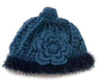 THE BLUE ALPACA HAT, crochet blue beanie alpaca hat, woman's size 23.5, for cold weather, for her, Christmas gift