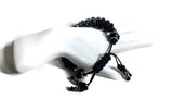 The Onyx beaded bracelet, chunky bracelet, black beads Kumihimo wristlet, woman size, Boho-style, macrame clasp