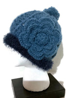 THE BLUE ALPACA HAT, crochet blue beanie alpaca hat, woman's size 23.5, for cold weather, for her, Christmas gift