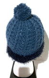 THE BLUE ALPACA HAT, crochet blue beanie alpaca hat, woman's size 23.5, for cold weather, for her, Christmas gift