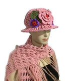 Cloche hat, crochet hat, handmade hat, women's hat, The pink cloche hat, pink acrylic yarn