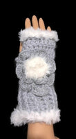 The silver blue alpaca fingerless gloves, fingerless gloves, women's fingerless gloves, crochet fingerless gloves, handmade fingerless gloves,