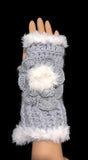 The silver blue alpaca fingerless gloves, fingerless gloves, women's fingerless gloves, crochet fingerless gloves, handmade fingerless gloves,