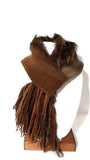 Handmade woven scarf, alpaca yarn, The brown scarf, woman size, boho chic