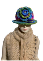 THE GREEN ÑUSTA  (an Inca princess in Quechua) HAT, handmade beanie, crochet hat, woman's size, cloché hat.