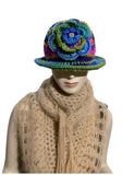 THE GREEN ÑUSTA  (an Inca princess in Quechua) HAT, handmade beanie, crochet hat, woman's size, cloché hat.
