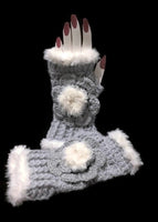 The silver blue alpaca fingerless gloves, fingerless gloves, women's fingerless gloves, crochet fingerless gloves, handmade fingerless gloves,